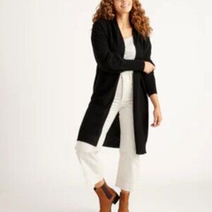 Quince Mongolian Cashmere Duster Cardigan Sweater - Size Large - Black